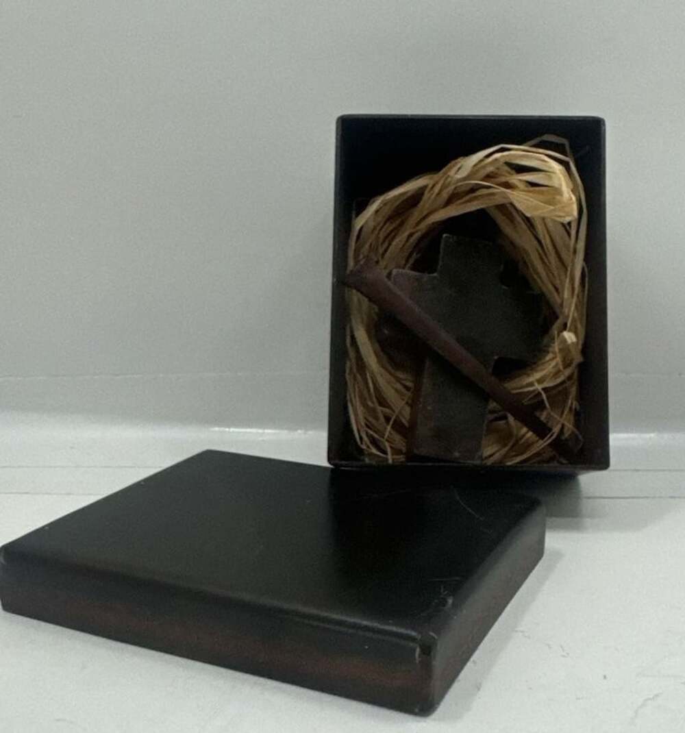 Jan Barboglio Forged Iron Cross House Blessing Trinket Box